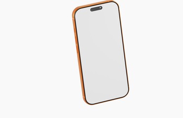 Orange smartphone mockup, perfect for showcasing app design, website layouts, or any digital content in a moder