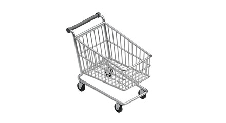 3d icon of isometric shopping cart concept of online shopping and ecommerce