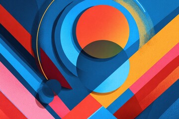 Abstract geometric design with overlapping shapes and vibrant colors