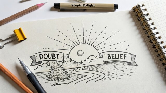 A Sketch of Sunrise Depicting Doubt and Belief