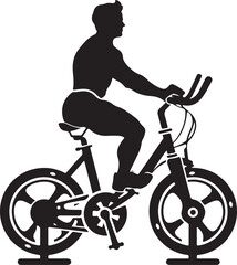 Obraz premium Exercise Bike Silhouette Vector