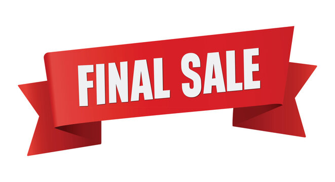 Red ribbon with the inscription final sale great template for advertising banner, poster, flyer, sale, discount, marketing