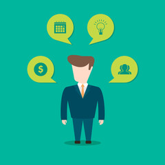 Modern business infographic elements with charts and icons