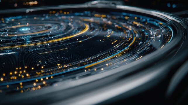 Abstract Avionics Panel Displaying Navigation Data