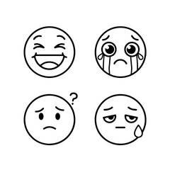 Fototapeta premium set of funny faces