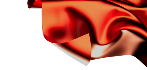 Elegant red silk fabric flowing, perfect for luxury or fashion designs. High-resolution image.