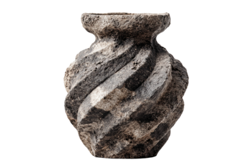 Sculpted Stone Vase: This captivating close-up presents an intricately carved stone vase, a testament to timeless artistry and the beauty of natural materials.