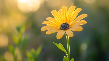 Stunning backlit yellow daisy blooms, evoking joy and sunshine in a summer garden