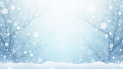 Naklejka premium Watercolor Winter Sky With Snowflakes.