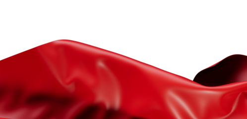 Elegant red fabric waving on white. Perfect for backgrounds, texture, modern design, luxurious, or abstract themes.
