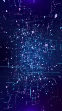 AI digital data flow data network cloud computing, machine learning, artificial intelligence big data, digital data processing, software development futuristic technology. virtual reality Cyberspace