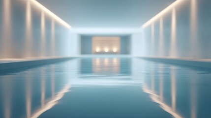 Fototapeta premium Indoor Pool with Reflected Lighting