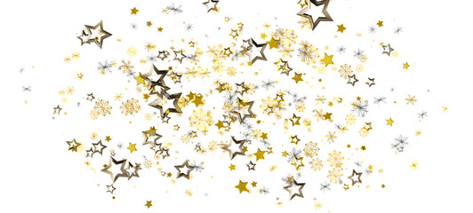 Elegant gold star confetti and sparkles on a white backdrop, perfect for celebrations, festive designs, or holiday projects. A beautiful and cel