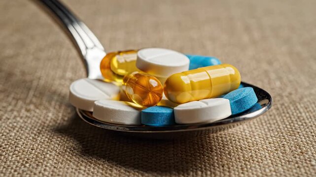 Cuill&egrave;re avec diff&eacute;rents m&eacute;dicaments | Sant&eacute; et bien-&ecirc;tre