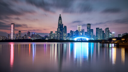 Obraz premium Shenzhen skyline at night