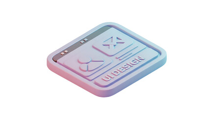 Fototapeta premium 3d icon of isometric ui design concept, showcasing user interface and user experience elements
