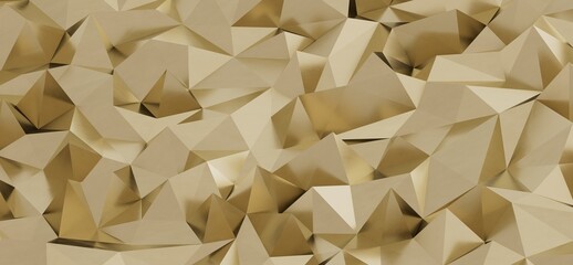 Luxurious geometric golden polygonal background. Abstract modern design with repeating patterns and textures for creative projects. Ideal for ba