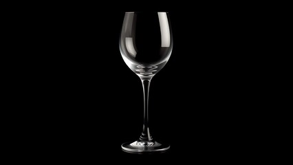 Elegant wine glass glowing with reflections, isolated on a dark and sophisticated backdrop.