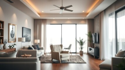 Modern living room with stylish armchair, contemporary interior design, cozy atmosphere.