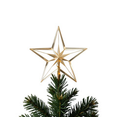 Fototapeta premium Transparent background Christmas tree topper star