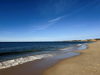 Faro beach coastline Portugal