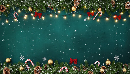 Christmas decoration backdrop Happy New Year Isolated Christmas background. copy space Space for message banners