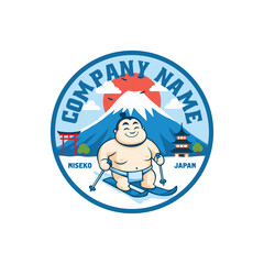 japan sumo fuji mountain logo design