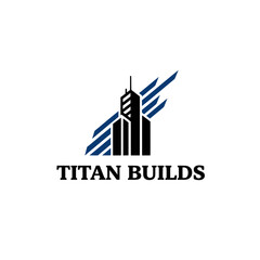 Fototapeta premium Abstract Skyscraper and Wing Construction Logo
