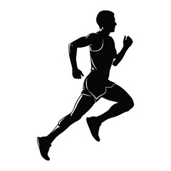 Black Silhouette of Male Marathon Runner