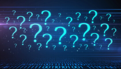 Question Marks and Binary Code Background best image Modern Digital Business Solution and Corporate Efficiency Concept