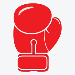 red flat style boxing icon