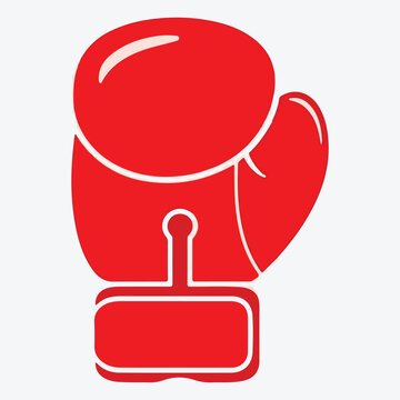 red flat style boxing icon