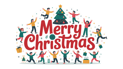 Festive Cheer: Merry Christmas Celebration: Capture the warmth and joy of the season with a vibrant illustration of a merry christmas celebration.