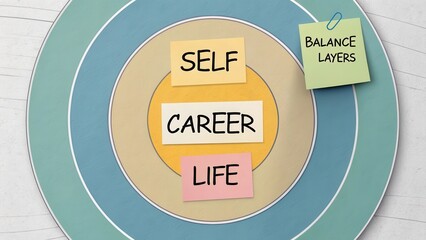 Diagram of Self Career and Life Balance With Inner Circles