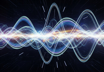 Abstract three-dimensional data grid with glowing particles illustrating complex digital technology connections and a futuristic cyberspace ambiance