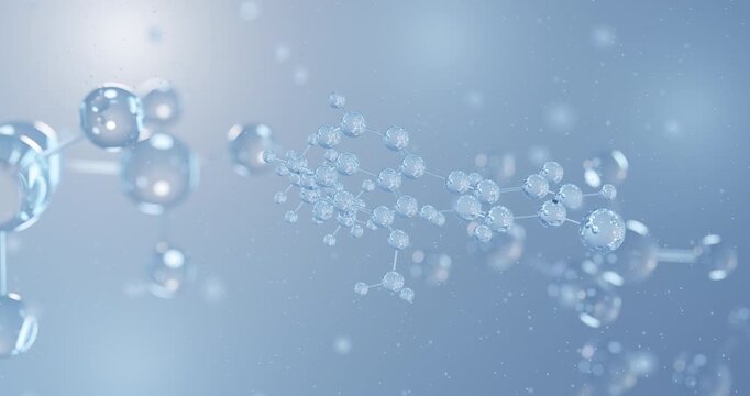 Vandetanib rotating 3D model of anti-cancer, seamless looped video
