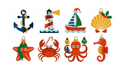 Nautical Christmas Ornament: A collection of charming nautical-themed Christmas ornaments. Each ornament brings a unique element of the sea to holiday cheer.