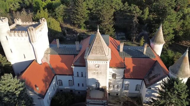 Drone View Footage of Fantast Castle in Serbia