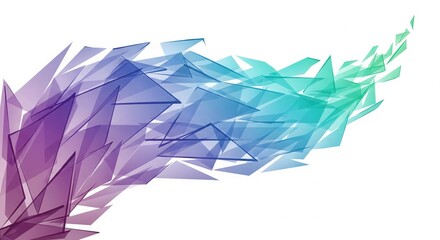 Crystal Polygon Flow. Geometric Gradient Abstract Background.