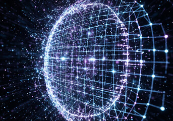 Glow and Structure An Abstract Representation of Interconnected Networks, Tech Innovations, and Modern Digital Communications