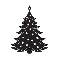 Candle Glow Christmas Tree Silhouette Vector Art