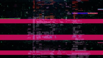 Glitch Coding monitor software digital background. Coding glitch data screen abstract background. Error signal Virus code software hack Cyber security cyberattack malware hacking bug encryption noise - Powered by Adobe