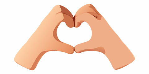 Obraz premium Two hands forming a heart shape against a white background symbolizing love and connection