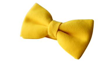 3d icon of a bright yellow bow tie, , perfect for formal events or adding a pop of color to any outfit