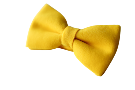 3d icon of a bright yellow bow tie, , perfect for formal events or adding a pop of color to any outfit