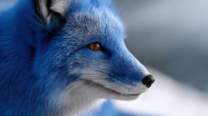 Obraz premium Close-up of a blue fox with focus on fur details