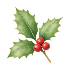 PNG Festive holly leaves and berries