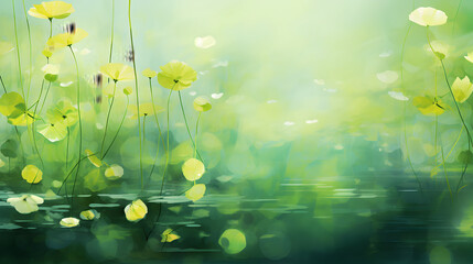 Yellow floral artwork features soft bokeh and painterly texture, ideal for invitation cards and spring-themed design projects.