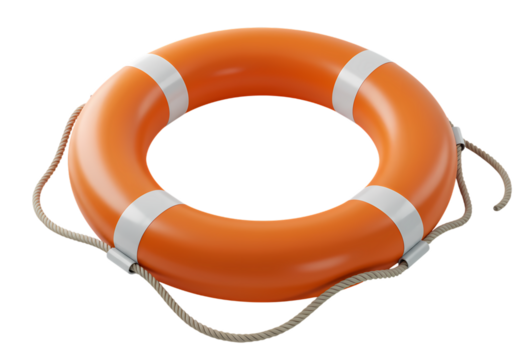 Safety first with bright orange life preserver ring