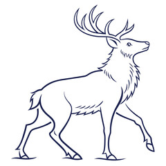 Majestic deer walking illustration